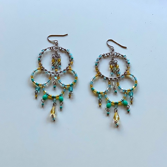 HANDMADE BEADED EARRINGS - Picture 2 of 4